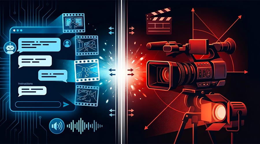 Workflow IA intégré dans la production vidéo B2B, de la pré-production à la diffusion